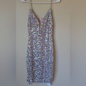 Sequin Spaghetti Strap Dress